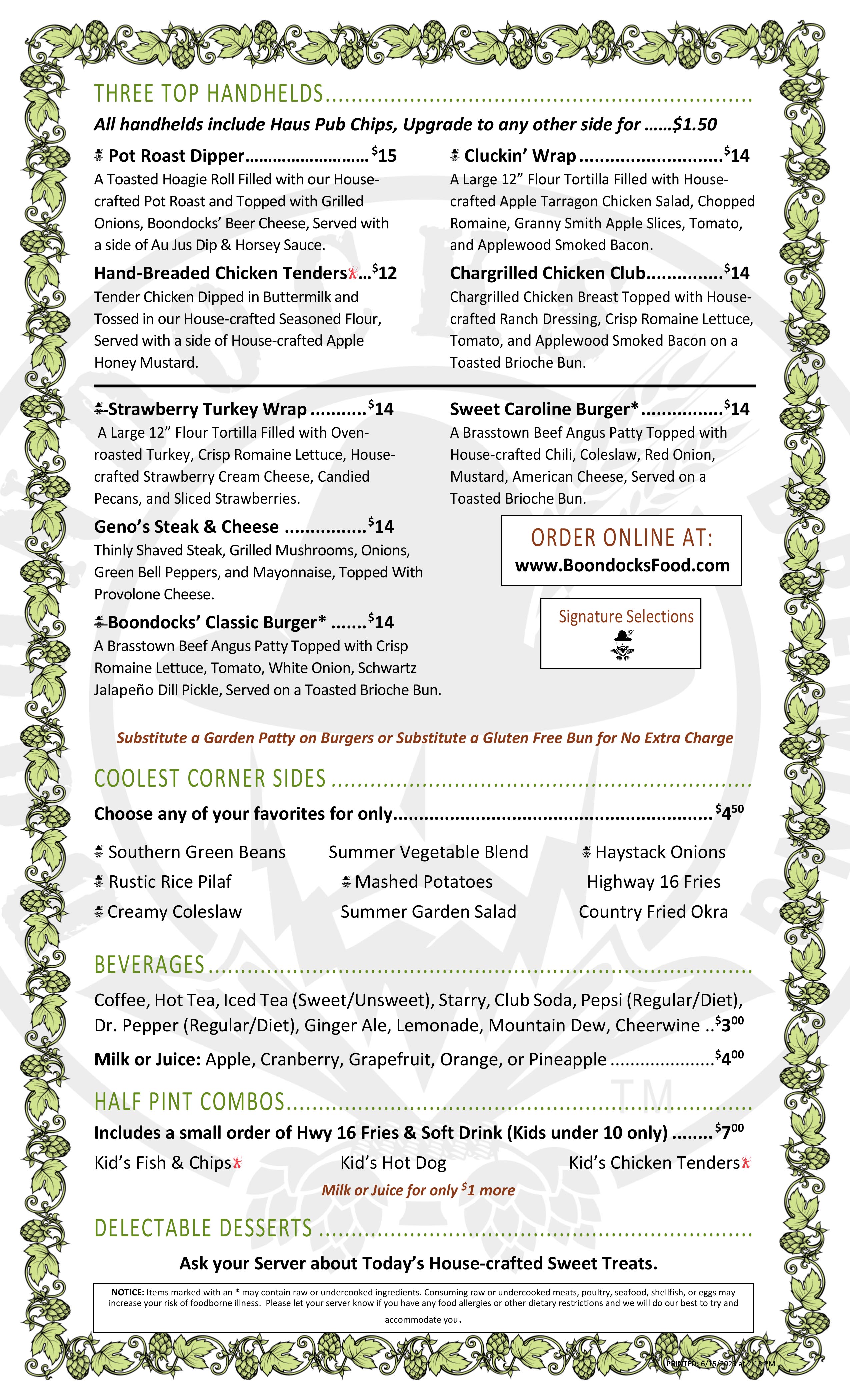 Restaurant Menu 20230601 Back